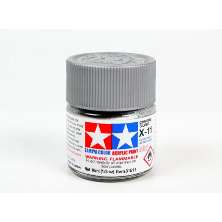 Farba modelarska X-11 Chrome Silver 10 ml Tamiya 81511