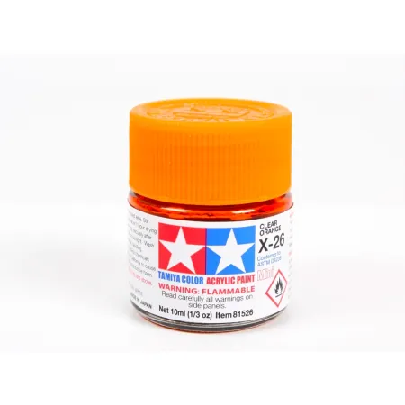 Farba modelarska clear transparentna pomarańczowa 10 ml X-26 Tamiya 81526