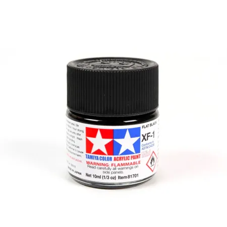 Farba modelarska Black mat XF-1 czarna 10 ml Tamiya 81701